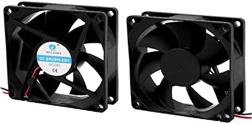 NOVO LON0167 2PCS DC Apresentado 24V 0,12A 80mmx25mm eficácia confiável 7 palhetas ventilador de resfriamento para casos de