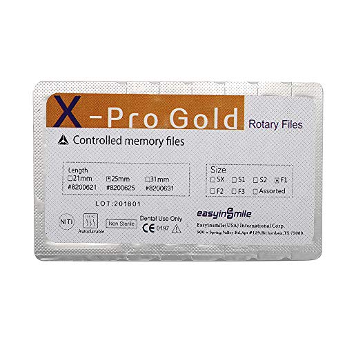 EasyInsmile x-Pro Gold Taper Niti Endo Arquivos rotativos 6pcs Arquivos de memória controlada endodôntica 6pcs