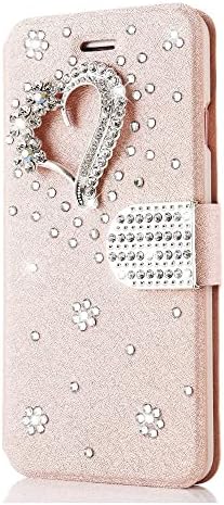 Fairy Art Crystal Cartlet Caixa de telefone compatível com Samsung Galaxy Note 20 Ultra 5G - Coração - Rosa - 3D