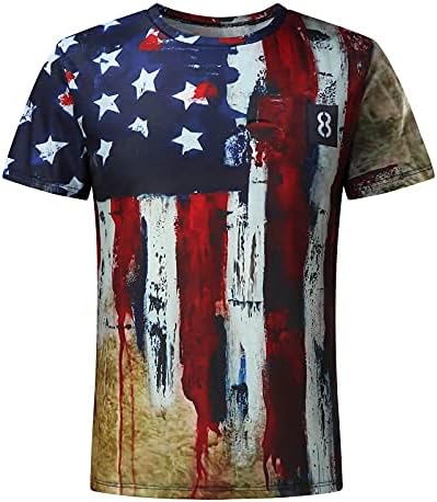 Xxbr camisa de manga curta para homens, bandeira americana impressão de impressão gráfica camisetas patrióticas Muscle