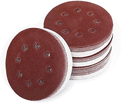 Lixa de polimento de metal de madeira 100 Discos de lixa redonda de 5 polegadas de 5 polegadas de 125 mm 40-2000, usados ​​para selecionar
