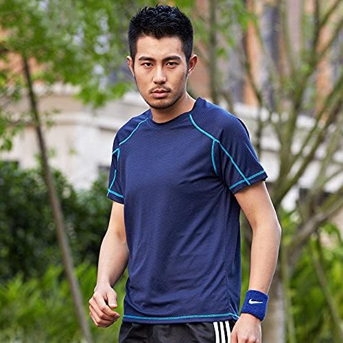 Camiseta seca masculina de manga curta huss wicking camisas atléticas esportes ativo desgaste tee redond round workout top