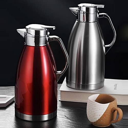 Rommeka 61oz Térmica Coffee Jeafe - Frasco de vácuo de parede dupla de aço inoxidável isolada para café, chá, dispensador de bebidas