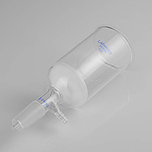 Funil de filtragem de vidro de vidro borossilicato Borossilicato 250ml com frita média, diâmetro interno de 65 mm,