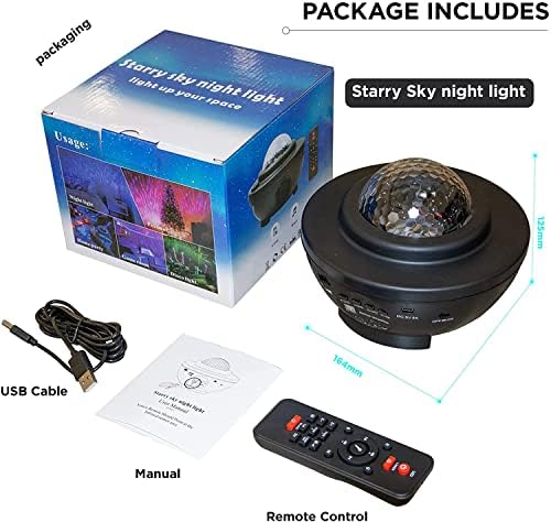 Projector Star Galaxy Light Projector com controle remoto e orador da música bluetooth, várias cores 360 Projeções dinâmicas
