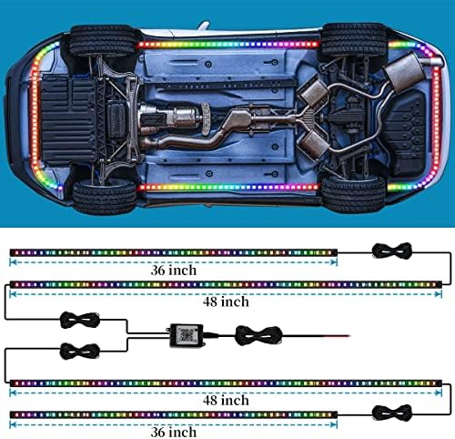 Kit de sub -vaso para carro, RGB Exterior LED LUZES COM CONTROLE DE APP APP, SOB SOB SOB SOBRILHO DO CAMINH
