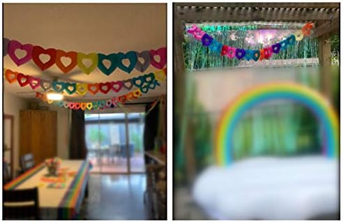 Soarswan Party Supplies Favors Banners Garland for Kids Party, Colorido Rainbow Tissue Paper Decorações do coração