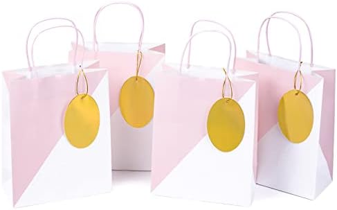 WrapAholic 8 Pacote pequenas sacolas de presente com alças - sacos de presente de 6 com tags de presente para casamento, aniversário,