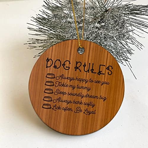 Memorial Pingente Ornamentos de Natal Regras engraçadas de cães sempre feliz tickle sono lambida frequentemente proprietário