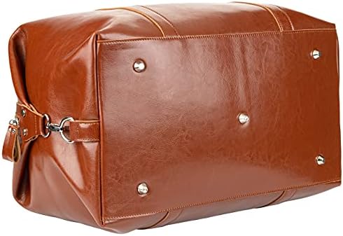 Bolsa de couro de viagem - Bolsa de mochila genuína durante a noite para o dia para homens e mulheres
