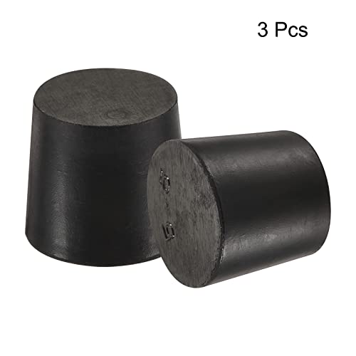 Meccanixity Borracha Plugue cônico de 24 mm a 28mm Tubos de teste sólidos Bungs Black Black for Lab Home 3 peças