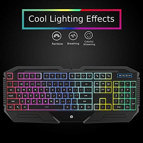 HP RGB BackLit com relevo teclado de jogos e combinação de mouse