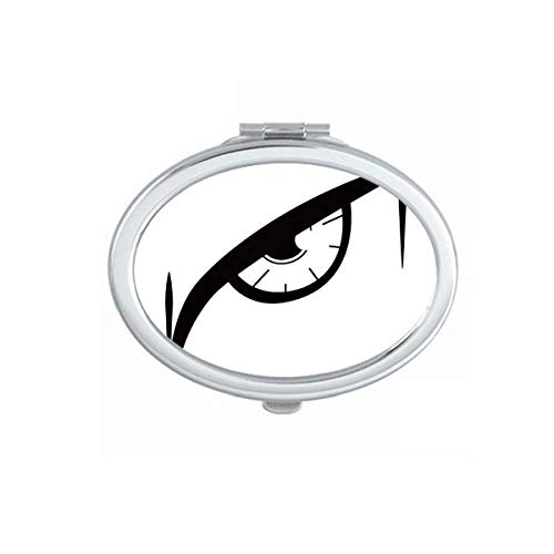 Black Vector Eye Decoration Pattern Mirror Portátil dobra maquiagem de mão dupla lateral óculos