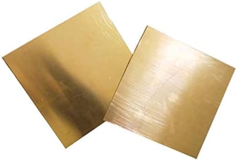 Zhengyyuu Brass Placa de cobre Folha metal de metal Cu Placa de folha de metal ótima para artesanato, lojas de máquinas espessura na placa de folha de cobre
