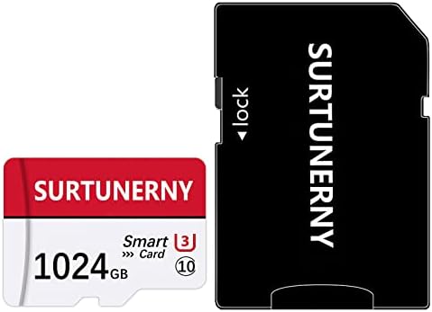 Cartão de memória SurTunerNy TF Card 1024 GB com cartão de memória do adaptador de cartão TF Hight Classe 10 cartão