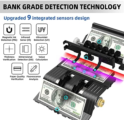Máquina de contador de dinheiro Ponnor com contagem de valores, dólar, euro com UV/mg/ir/dd/dbl/hlf/chn detecção