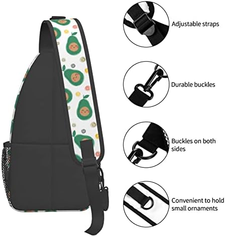 Bolsa fofa de tipóia de abacate para mulheres, mochila sling Mulheres, bolsa de peito para mulheres, viagens para caminhada Daypack