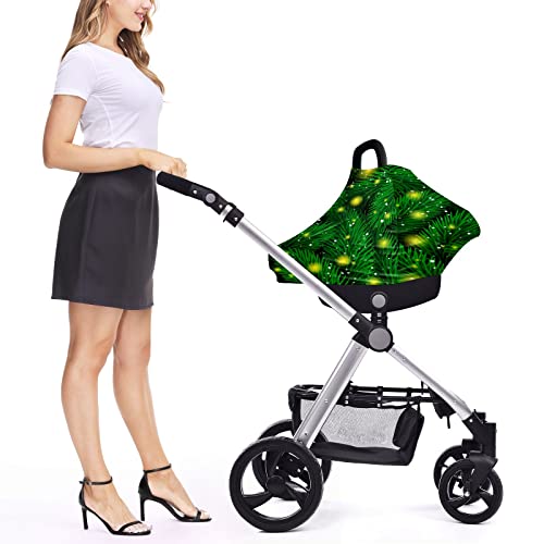 Tampa de assento de carro para bebês folhas de palmeira tropical com estrelas capa de enfermagem leve capa de carrinho