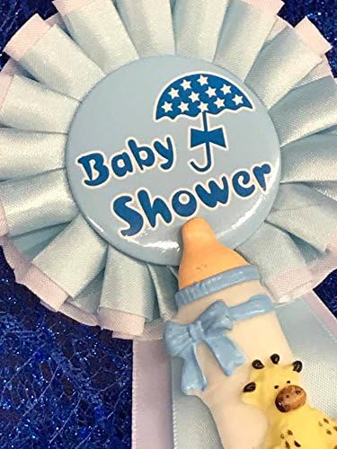 Chá de bebê Blue Giraffe Badge Baby Menino Corsage Decoração de suprimentos