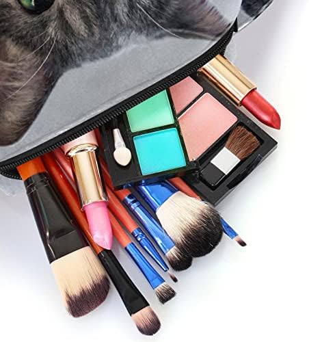 Tbouobt Makeup Bag Zipper Bolsa Travel Organizador cosmético para mulheres e meninas, Animal Green Eyed Cat