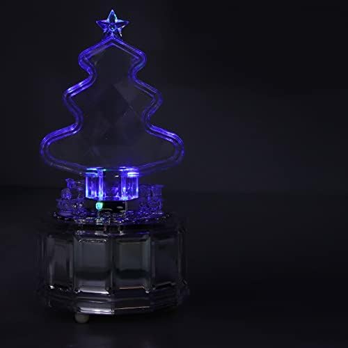 Vtosen Christmas Tree Music Box Crystal Texture Musical Caixa com ornamento de desktop leve requintado para crianças de aniversário