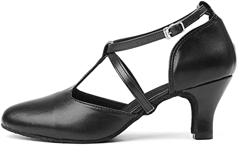 Tinrymx Sapatos de dança modernos mulheres fechadas TOE T-STRAP Tango Waltz Sapatos de dança Profissional Foxtrot, EUA 9