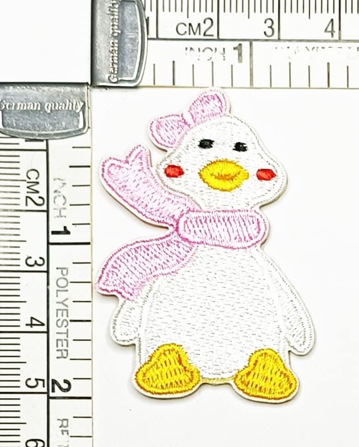 Kleenplus 3pcs. Pato branco com cor de cachecol rosa adesivo artes desenhos animados infantis de patch símbolo símbolo