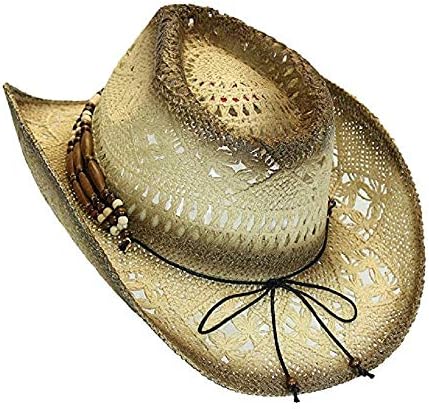 Chapéu de palha de cowboy/cowgirl de estilo ocidental de homens e mulheres