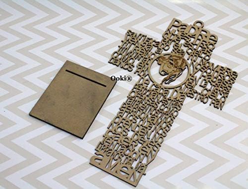 12 Lady Guadalupe Jesus Guardian Angel Cross Wood With Stand Laser Cutout Wooden Baptismo Center peça Primeira Comunhão