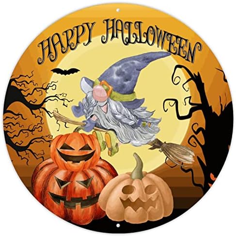 Halloween Porta da frente grinalda Halloween horror árvore gnomo abóbora masculina sinais de caverna feliz halloween lua