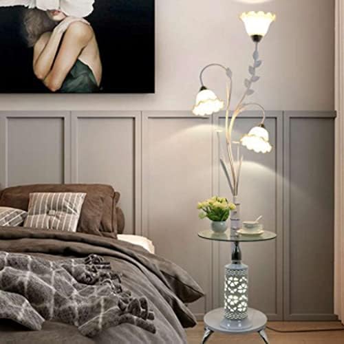 Luminoso de piso Ylyajy com mesa de café, lâmpada de mesa de cabeceira criativa ao lado do sofá na sala de estar nórdica