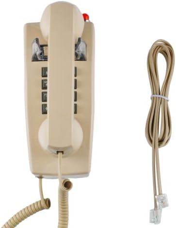 Telefone de parede vintage, telefone fixo com indicador de toque e controle de volume, estilo de parede retrô de estilo