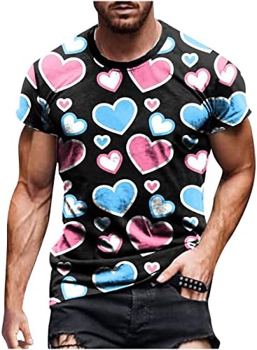 Camisa masculina camisa do dia dos namorados engraçado, fofo amor de coração tee de manga curta raglan tops tye tye camisa