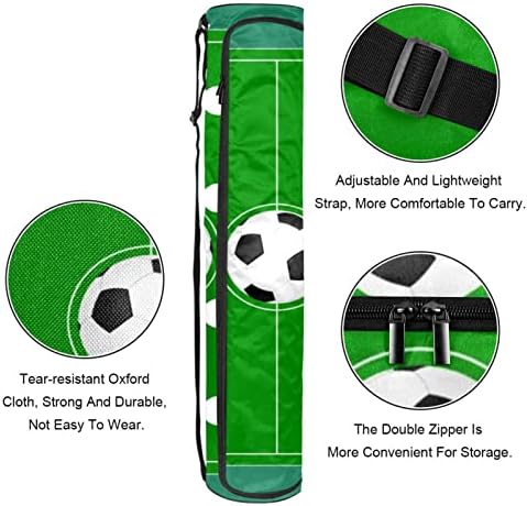 Bolsa de tapete de ioga, estratégia Futebol Soccer Game Plan Exercício Transportador de ioga Tapa Full-Zip Yoga Mat Carry Bag com alça ajustável para homens homens