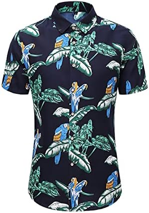 Graphic Hawaii Super Soft Summer Sub-camiseta Men montado em grandes dimensões Vshirt VShirt Vsheck Button-down Polyster