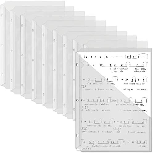 Pastas de documentos de documentos de plástico transparente de 3 orifícios de 3 orifícios, organizados, letra de arquivo