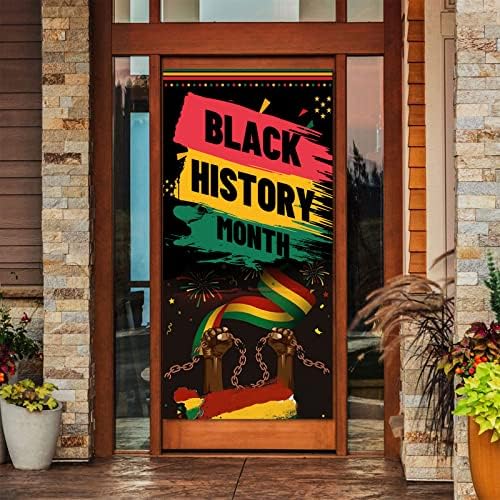 Black History Month Door Capa Decorações de bandeira da bandeira - Africano BHM que vale a pena comemoração nacional