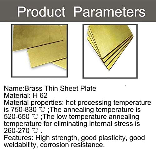 Folha de latão Huilun Placa de cobre Metal Metal de resfriamento bruto Materiais industriais H62 Cu 100mmx300mm, 2mmx100mmx300mm placas de latão