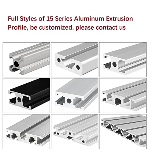 Mssoomm 2 pacote 1515 Extrusão de alumínio Comprimento do perfil de 30 polegadas / 762 mm preto, 15 x 15mm 15 Série T tipo T S-slot T-slot European Standard Extrusions Perfis