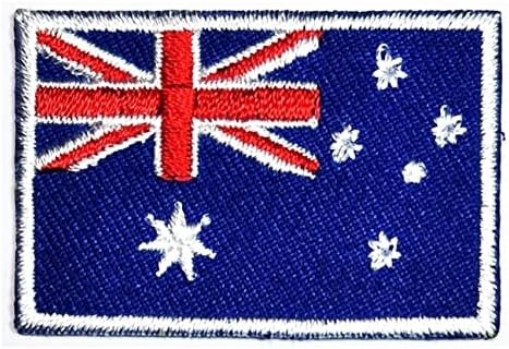 Kleenplus 3pcs. 1,1x1,6 polegada. Mini Austrália Flag bordado Ratch ferro em costura em emblemas nacionais manchas quadradas