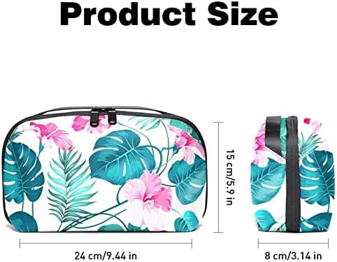 Bolsa de bolsas portáteis de organizador eletrônico Flores de flores Bolsa de armazenamento de cabo para discos rígidos, USB,