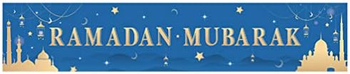 NUOBESTION RAMADAN MUBARAK DECORAÇÕES BANNER, Ramadã muçulmano pendurado ornamento Eid Mubarak Bunting Bandle Sign para Party