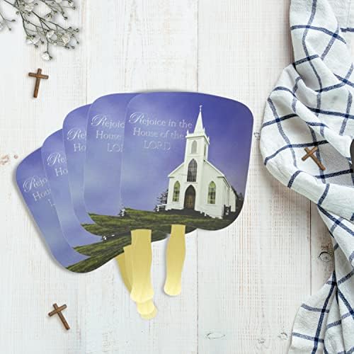 Swanson Christian Products Igreja Fãs - Fãs de salão de mão para adultos - Fãs de mão para os cultos da igreja - Regoziilhe - Imagem