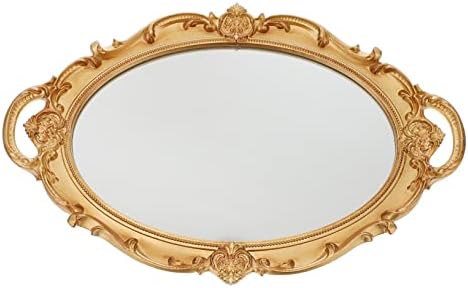 ABAODAM 3 PCS Bandejas de cômoda de cômoda espelho de vidro espelho vintage espelho de espelho de ouro bandeja de espelho decorativo