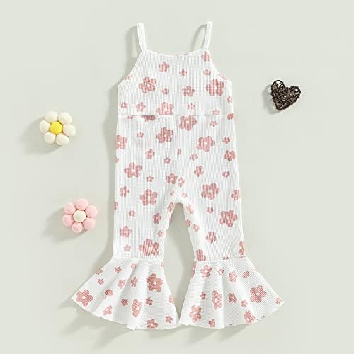 Moldão de menina Bottoms Troushers Floral Jumpsuit One Piece Roupet Summer Toddler Roupas