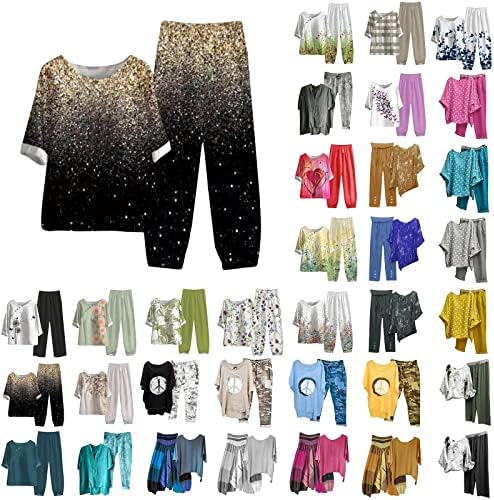 Roupas para mulheres conjuntos de 2 peças linho de algodão blusa de manga longa e shorts Conjunto de calças de camuflagem