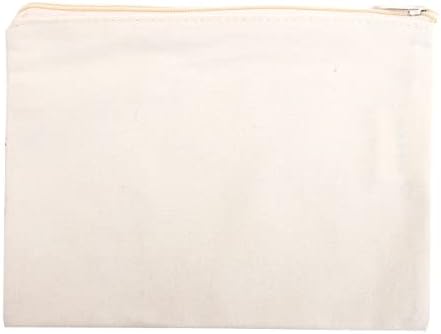 Threadart Cotton Canvas Zipper Puch lápis Saco de maquiagem de maquiagem - algodão para uso pesado 7 x 9,25 - preto