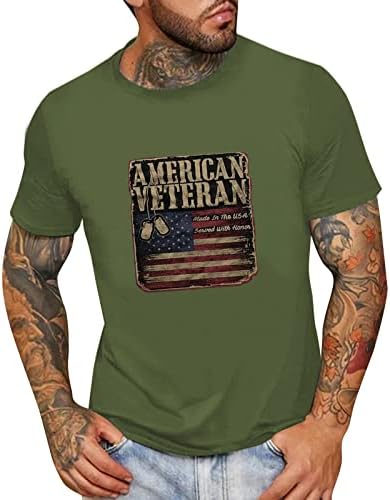 XXVR Soldado masculino Camisetas patrióticas de manga curta, bandeira americana