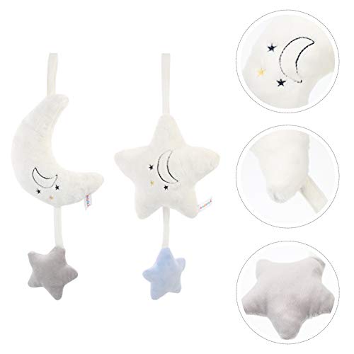 Toddmomy Plush Toys 6pcsstroller Ornamentos brancos desenhos animados pendurados para a cama Pingentes de pelúcia