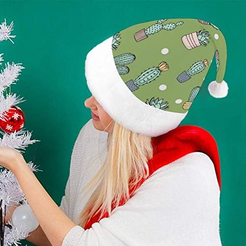 Chapéu de Papai Noel de Natal, Cacto Captus Holida de Natal para Adultos, Unisex Comfort Hats de Natal para Festive